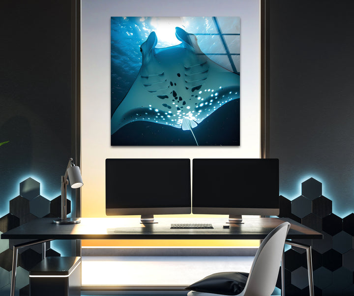 Manta Ray Glass Wall Art glass photo prints, glass picture prints
