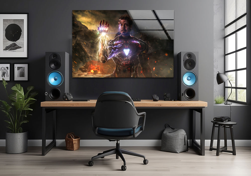 Marvel Endgame Iron Man Vibrant Glass Print Wall Art Ideas