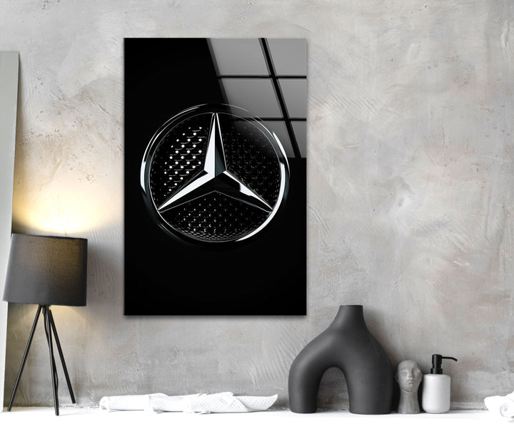 Mercedes Logo Tempered Glass Wall Art - MyPhotoStation