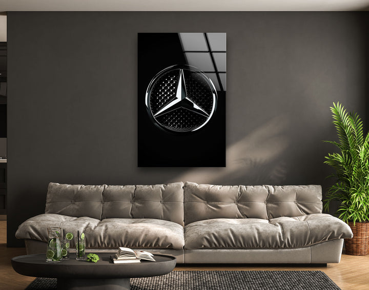 Mercedes Logo Tempered Glass Wall Art - MyPhotoStation