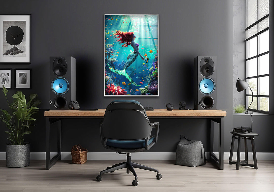 Tropical Mermaid Glass Wall Art glass image printing, glass prints from photos
