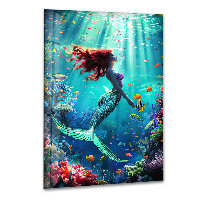 Tropical Mermaid Glass Wall Art art glass wall art, glass wall art pictures
