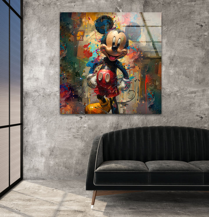 Mickey Mouse Tempered Glass Wall Art