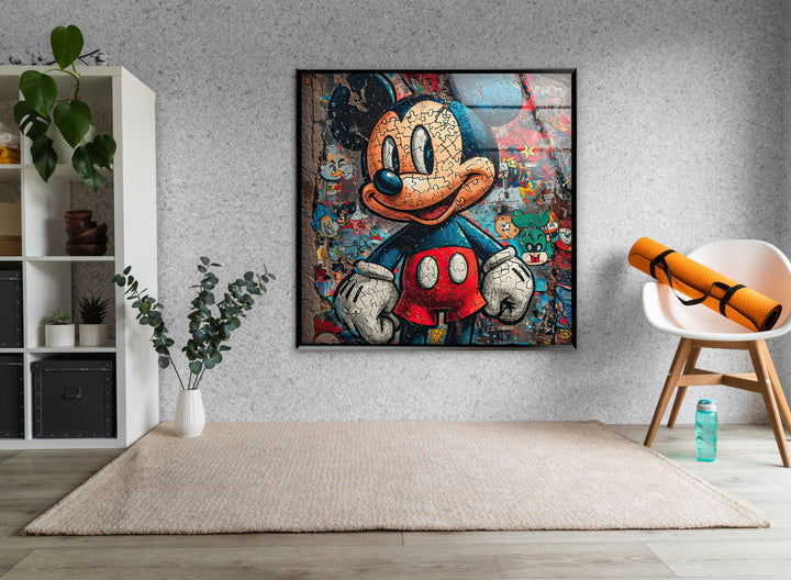 Mickey Mouse Jigsaw Glass Wall Art large glass photo prints, glass wall photos
