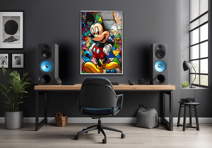 Mickey Mouse with His Friends Glass Wall Art art glass wall art, glass wall art pictures
