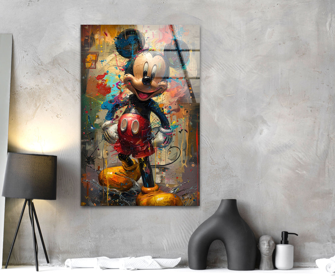 Mickey Mouse Picture on Glass | Elegant Wall Art