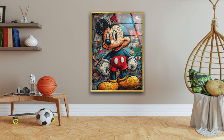 Mickey Mouse Jigsaw Glass Wall Art glass wall decor, glass wall art decor
