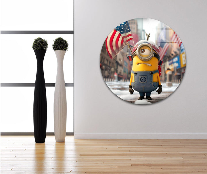 Minion and American Flag Photographs on Glass Prints