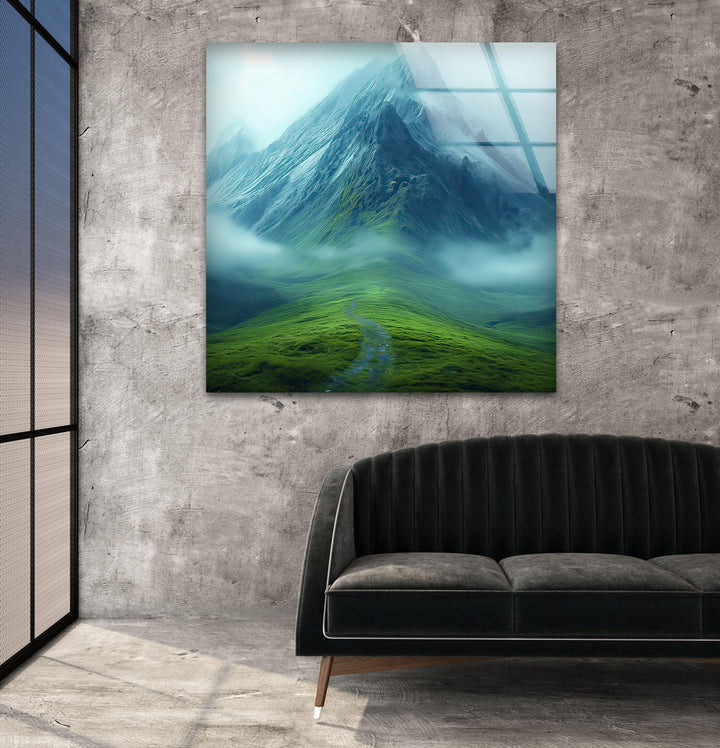 Misty Mountain Glass Wall Art glass image printing, glass prints from photos
