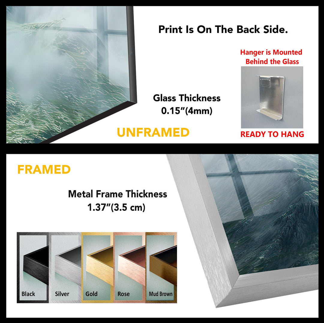 Misty & Foggy Mountain Glass Wall Art