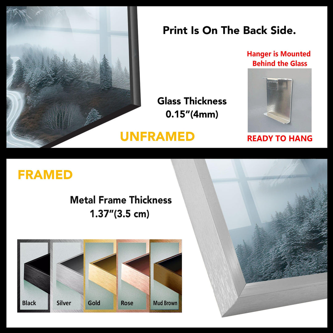 Misty Mountain Foggy Glass Wall Art