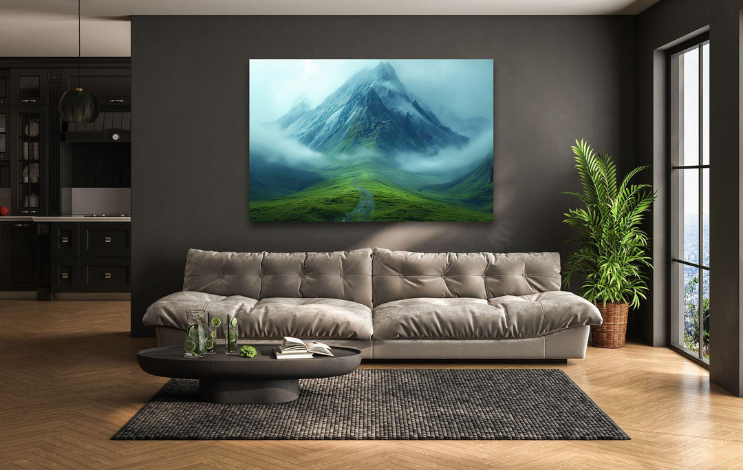 Misty Mountain Glass Wall Art glass photo prints, glass picture prints
