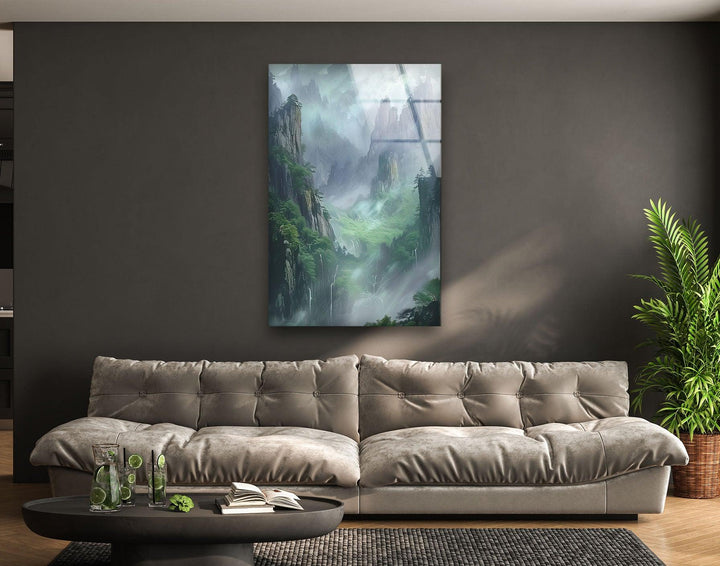 Misty & Foggy Mountains Glass Wall Art glass photo prints, glass picture prints
