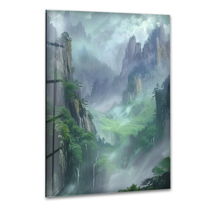 Misty & Foggy Mountains Glass Wall Art Glass Printing Wall Art, Print photos on glass
