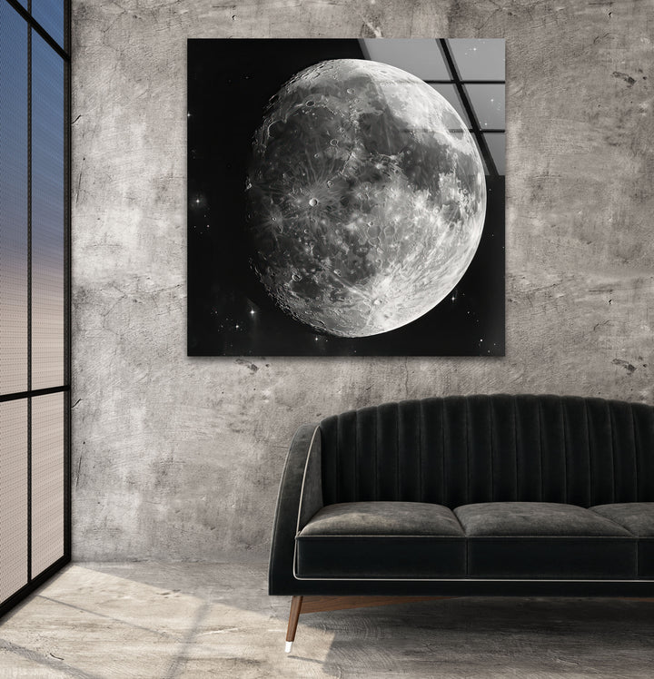 Beauty Full Moon Glass Wall Art Glass Printing Wall Art, Print photos on glass
