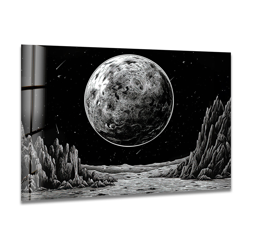 Black Moon Glass Wall Art Glass Printing Wall Art, Print photos on glass
