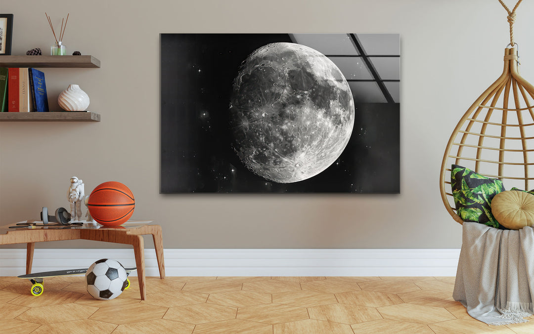 Beauty Full Moon Glass Wall Art large glass photo prints, glass wall photos
