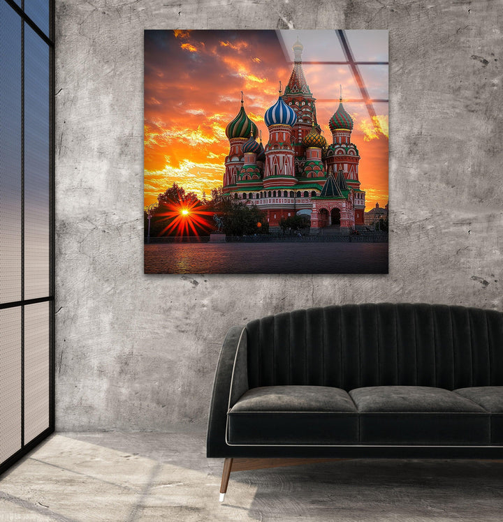 Moscow Saint Basils Cathedral Glass Wall Art print on glass, glass printed photos
