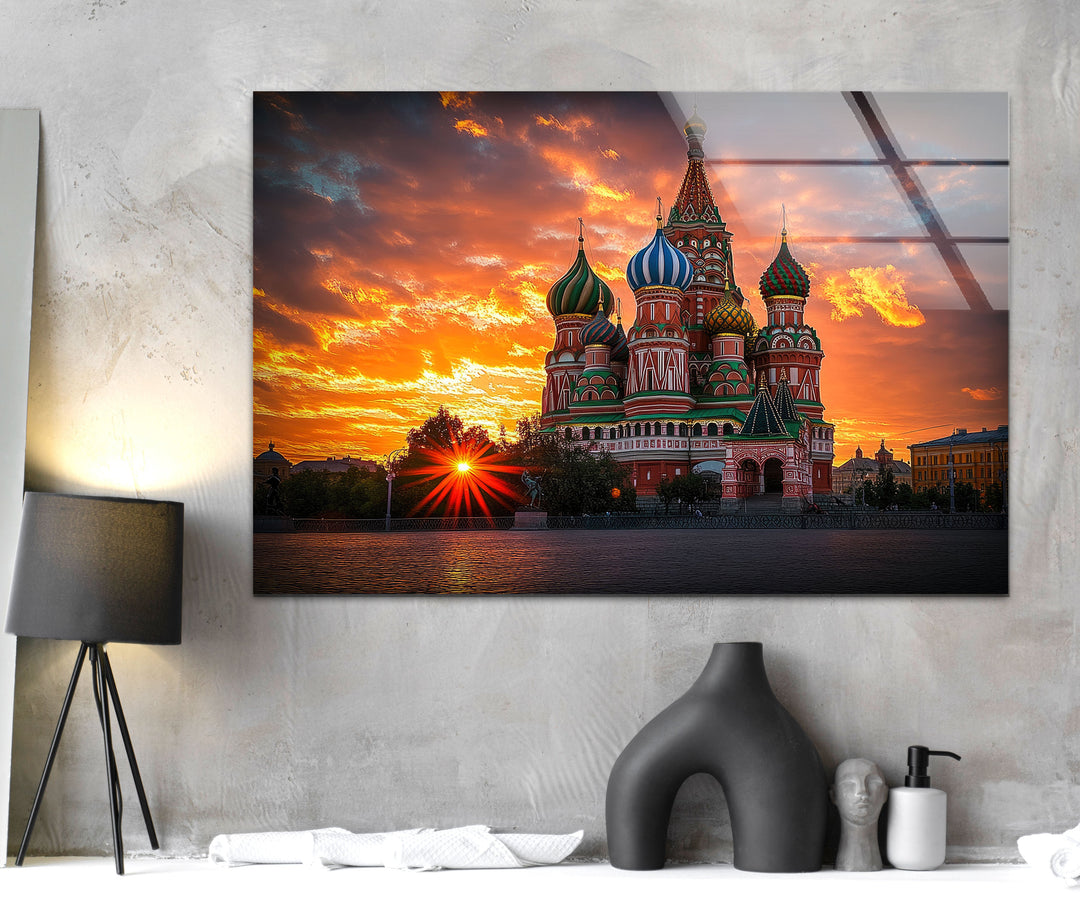 Moscow Saint Basils Cathedral Glass Wall Art art glass wall art, glass wall art pictures
