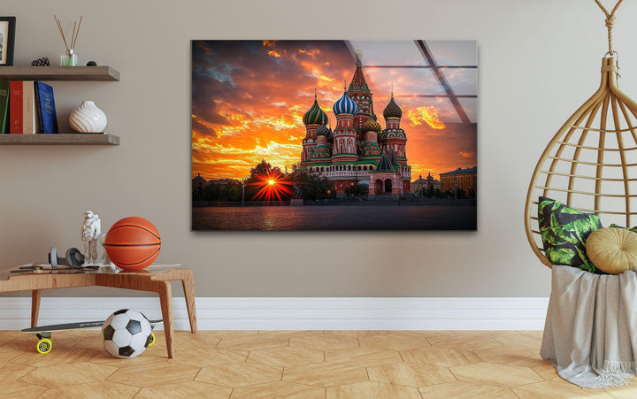 Moscow Saint Basils Cathedral Glass Wall Art Glass Printing Wall Art, Print photos on glass
