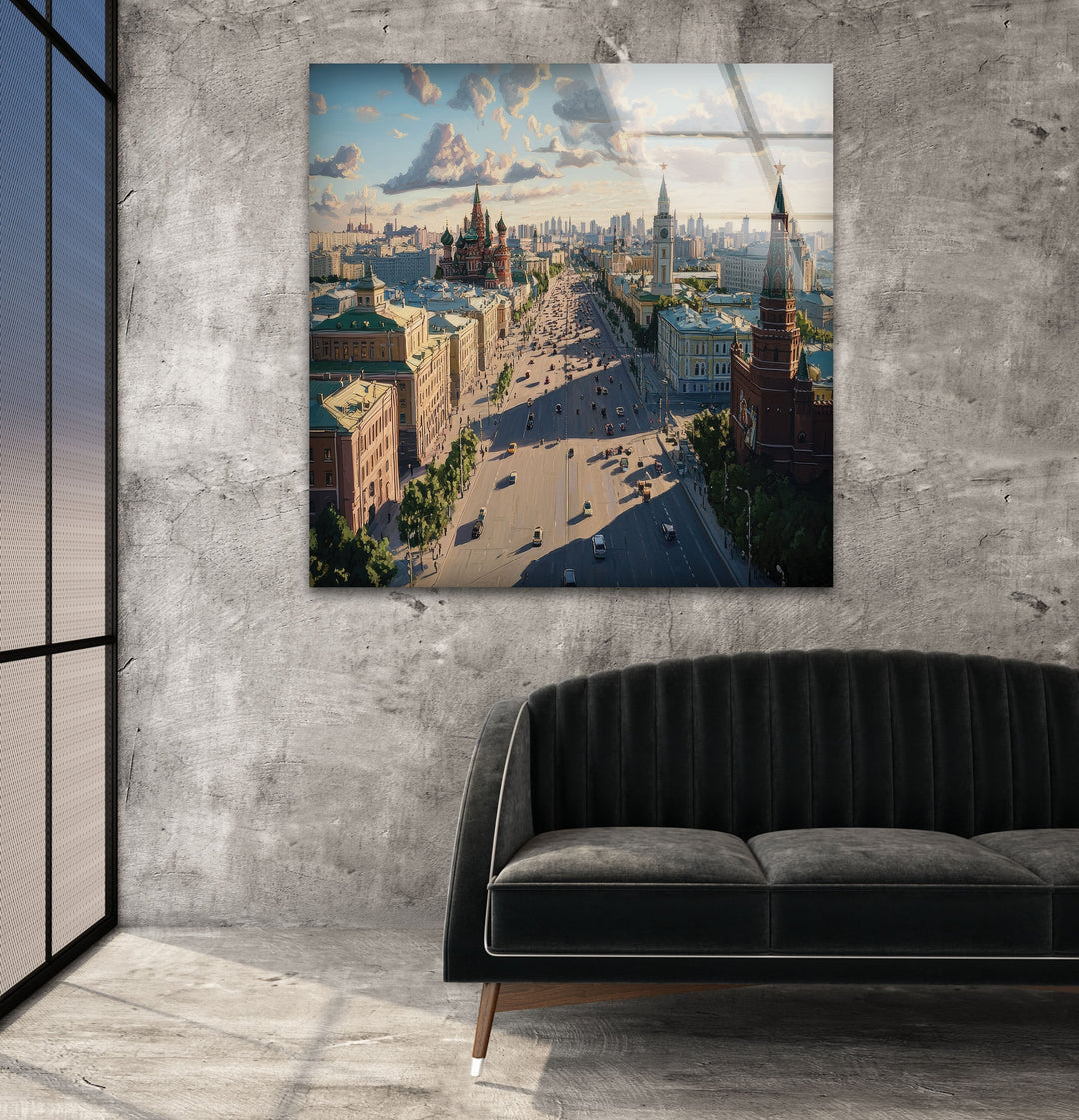 Moscow Beige Glass Wall Art custom glass pictures, glass art prints
