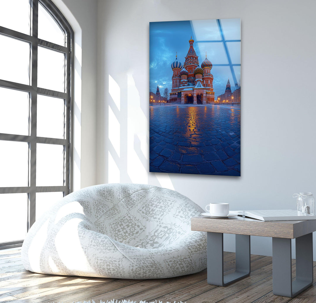 Moscow Blue Glass Wall Art Glass Printing Wall Art, Print photos on glass
