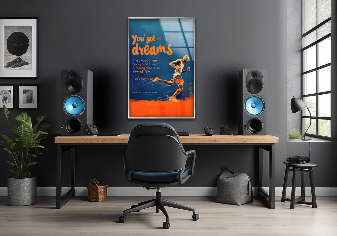 Motivational Runner Man Glass Wall Art glass photo prints, glass picture prints
