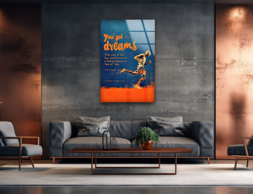 Motivational Runner Man Glass Wall Art glass image printing, glass prints from photos
