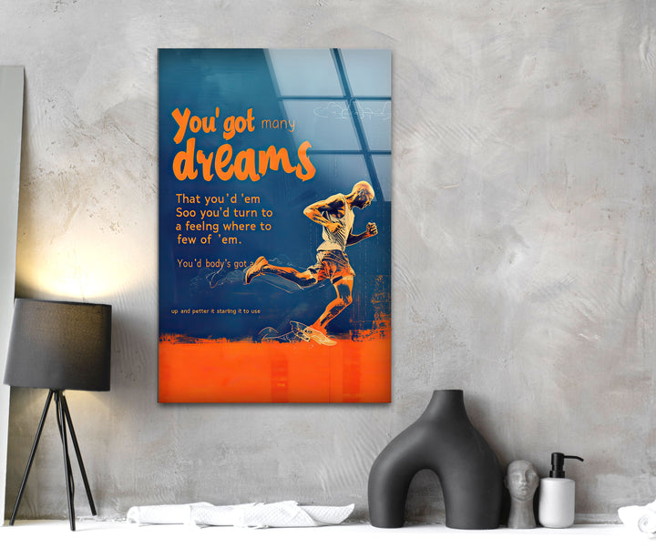 Motivational Runner Man Glass Wall Art glass pictures for Wall, glass prints wall art
