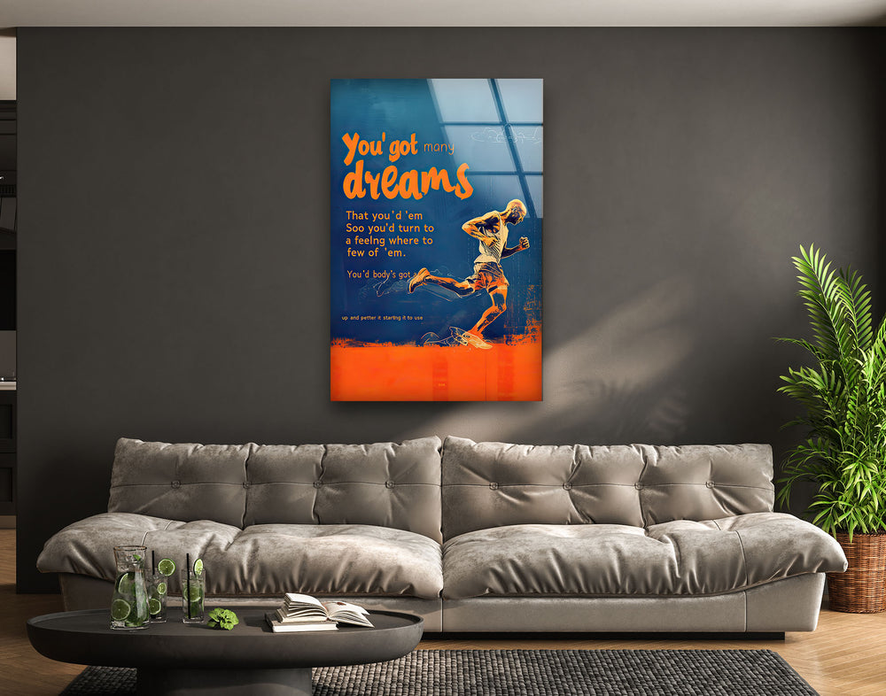 Motivational Runner Man Glass Wall Art stained glass wall art, stained glass wall decor
