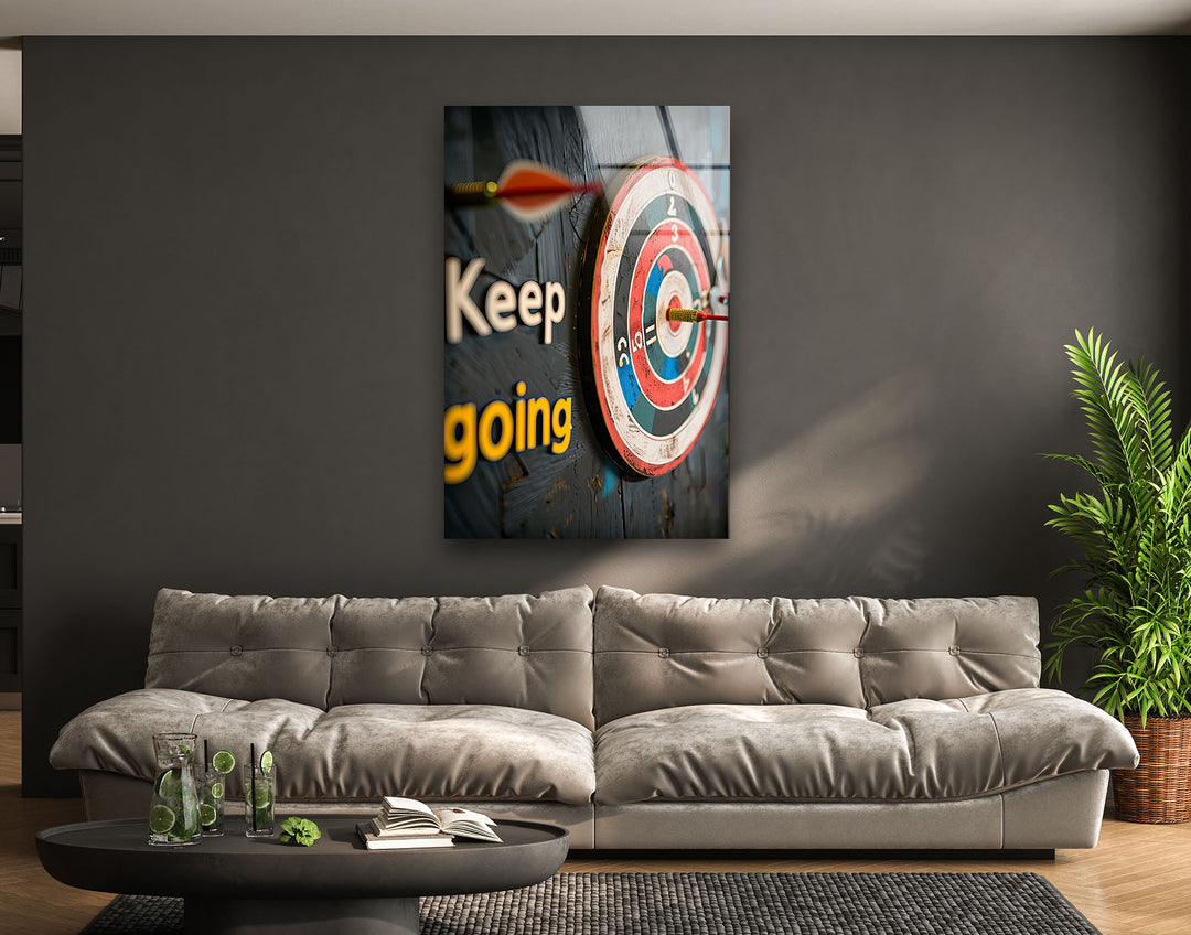 Keep Going Dart Glass Wall Art glass photo prints, glass picture prints
