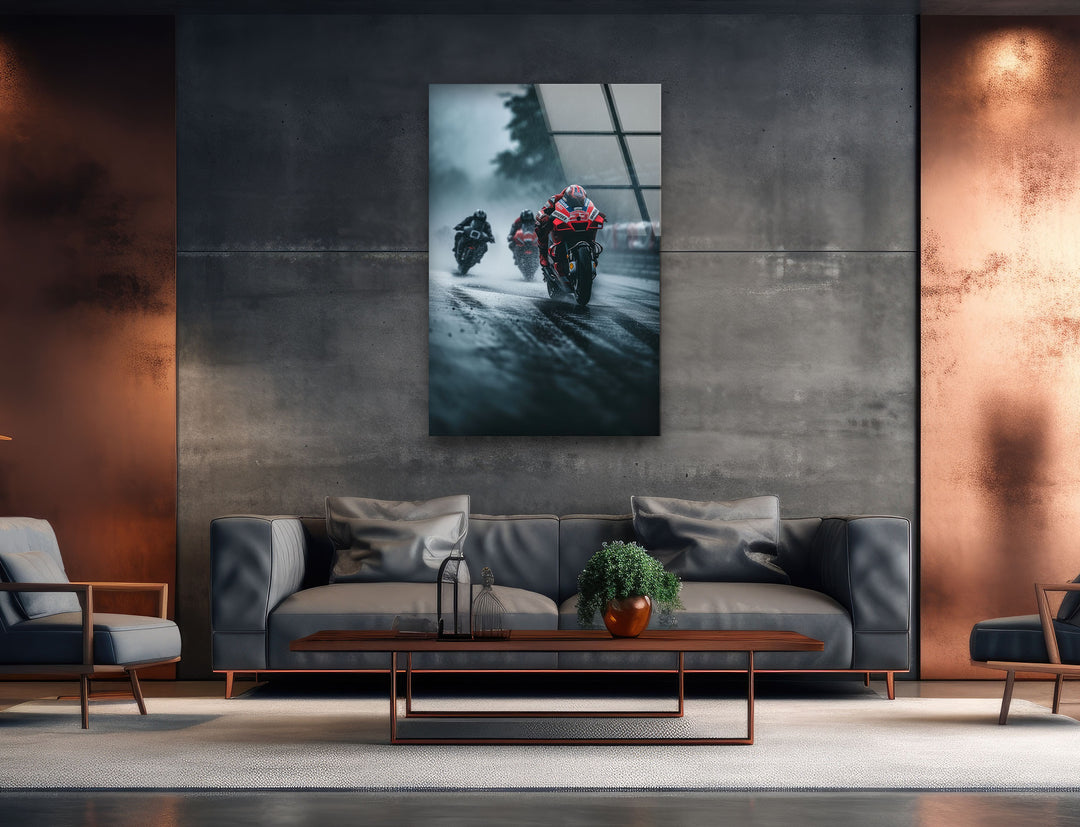 Motorcycle Racing Tempered Glass Wall Art - MyPhotoStation