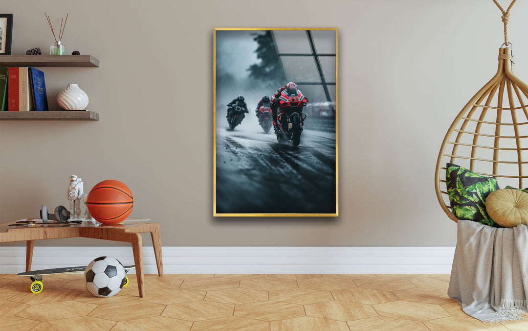 Motorcycle Racing Tempered Glass Wall Art - MyPhotoStation