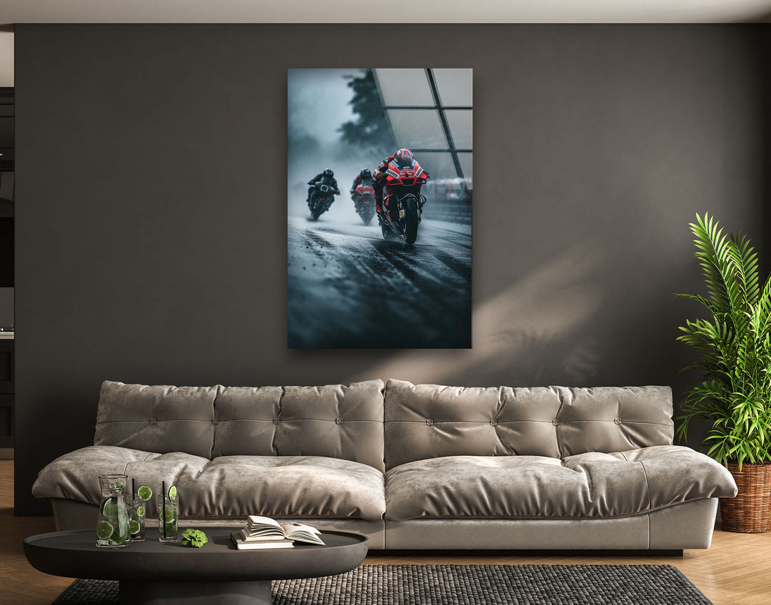 Motorcycle Racing Tempered Glass Wall Art - MyPhotoStation