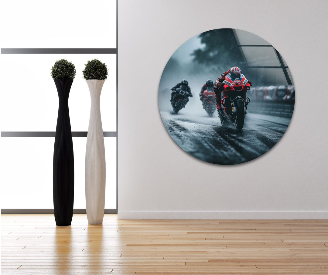 Motorcycle Racing Tempered Glass Wall Art - MyPhotoStation