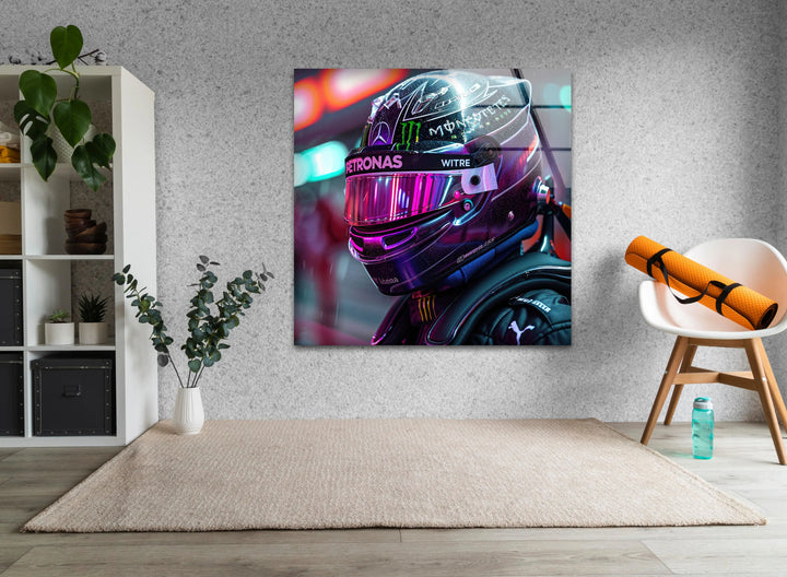 Motorcycle Rider Neon Glass Wall Art glass pictures for Wall, glass prints wall art
