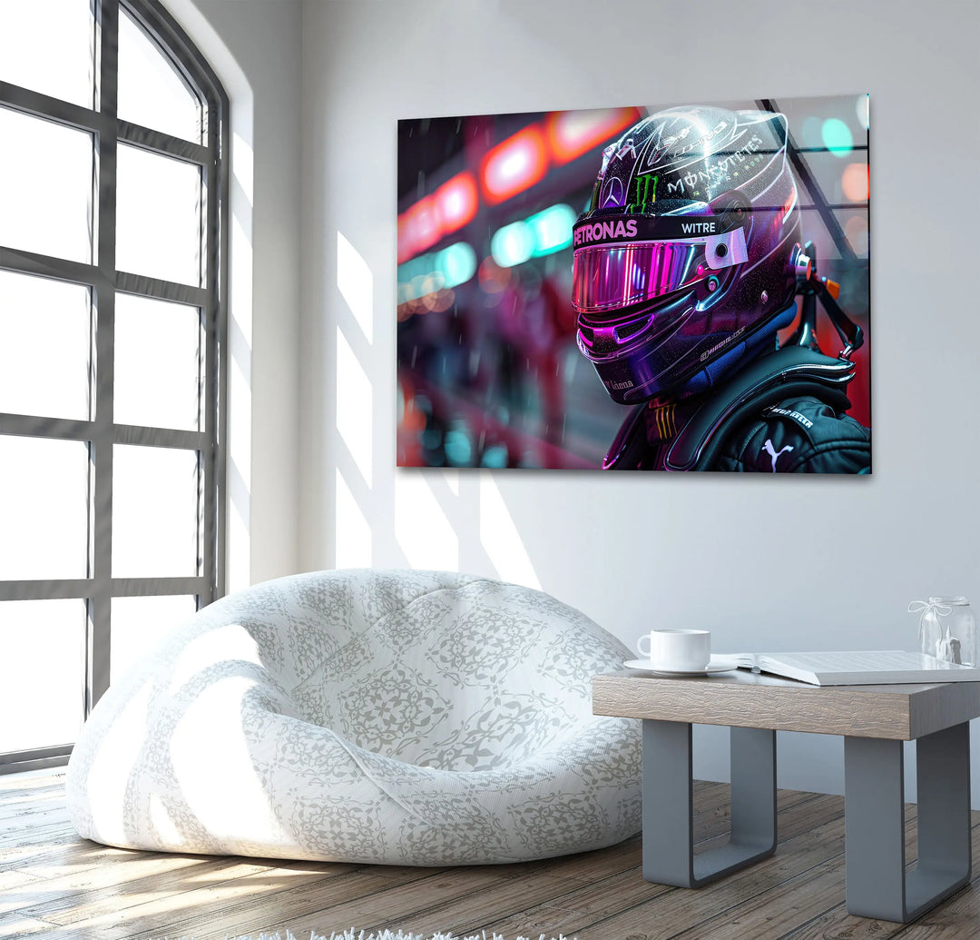 Motorcycle Rider Neon Glass Wall Art art glass wall art, glass wall art pictures
