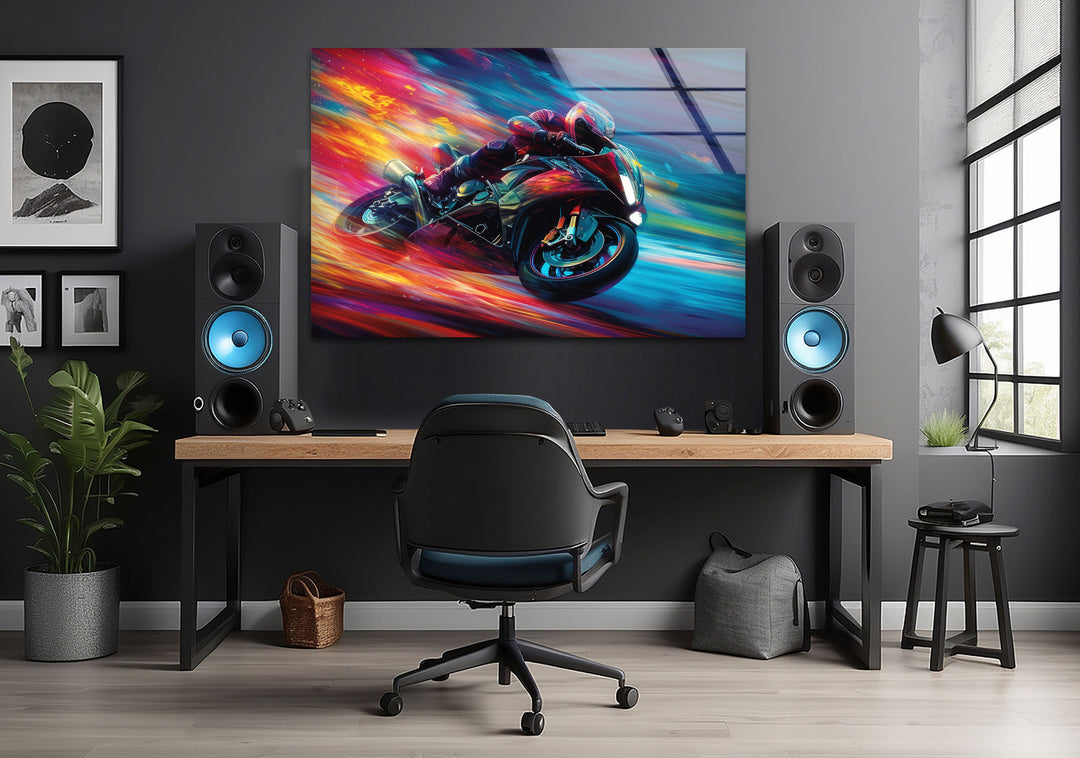 Motor Racer Tempered Glass Wall Art - MyPhotoStation