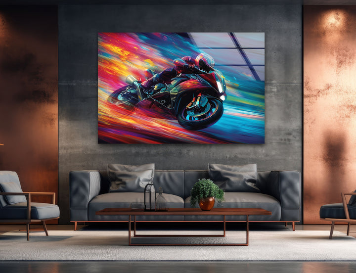 Motor Racer Tempered Glass Wall Art - MyPhotoStation