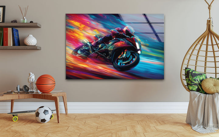 Motor Racer Tempered Glass Wall Art - MyPhotoStation