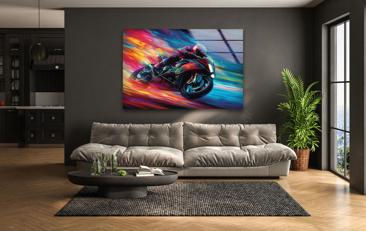 Motor Racer Tempered Glass Wall Art - MyPhotoStation