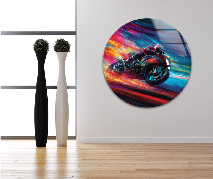 Motor Racer Tempered Glass Wall Art - MyPhotoStation