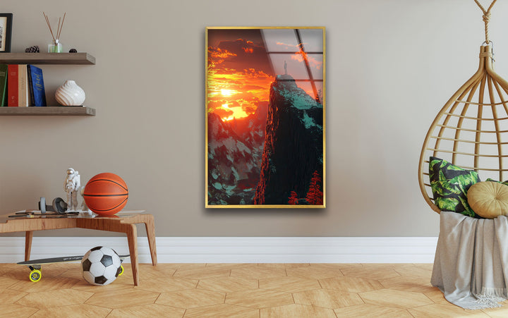 Mountain Peak Glass Wall Art photo print on glass, prints on glass wall art
