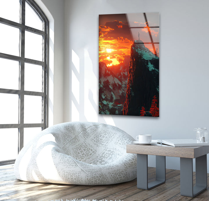 Mountain Peak Glass Wall Art large glass photo prints, glass wall photos
