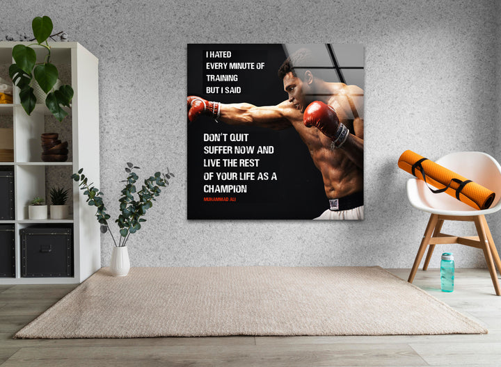 Muhammad Ali Tempered Glass Wall Art Designs