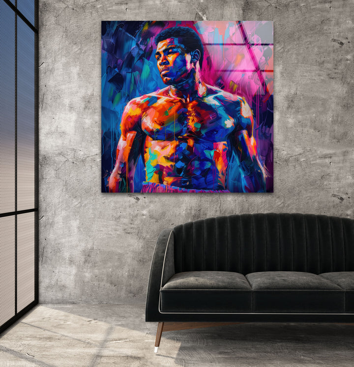 Muhammed Ali Painting Glass Wall Decor | Glass Art Paintings