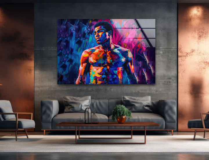 Muhammed Ali Painting Glass Photo Prints for Walls