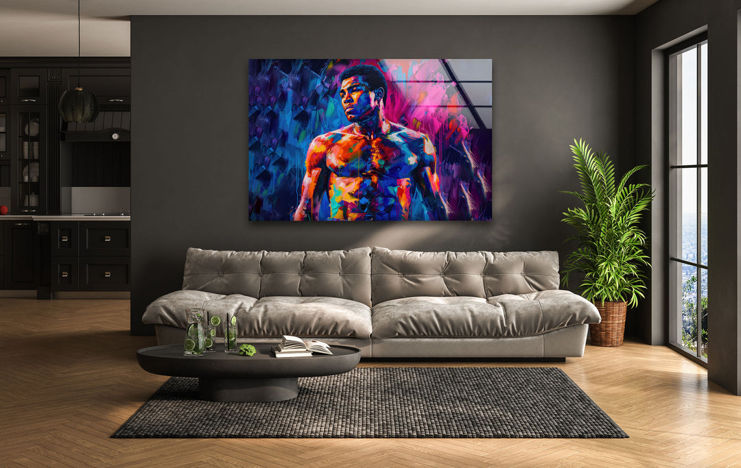 Muhammed Ali Painting Glass Picture Prints Collection