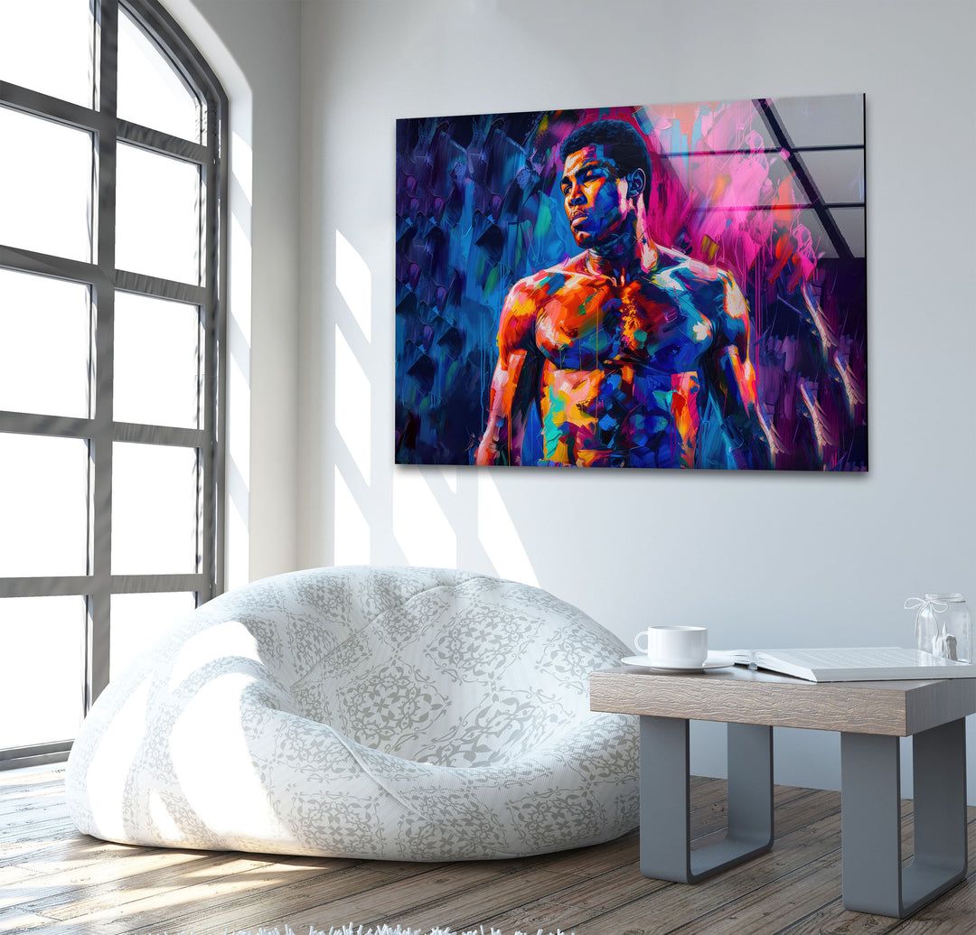 Muhammed Ali Painting Glass Print Wall Art Pieces