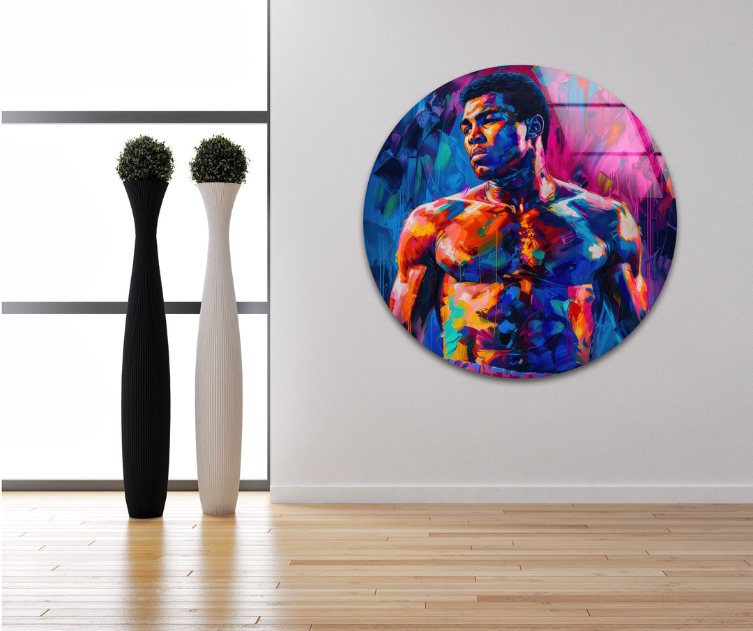 Muhammed Ali Painting Stained Glass Panels Designs